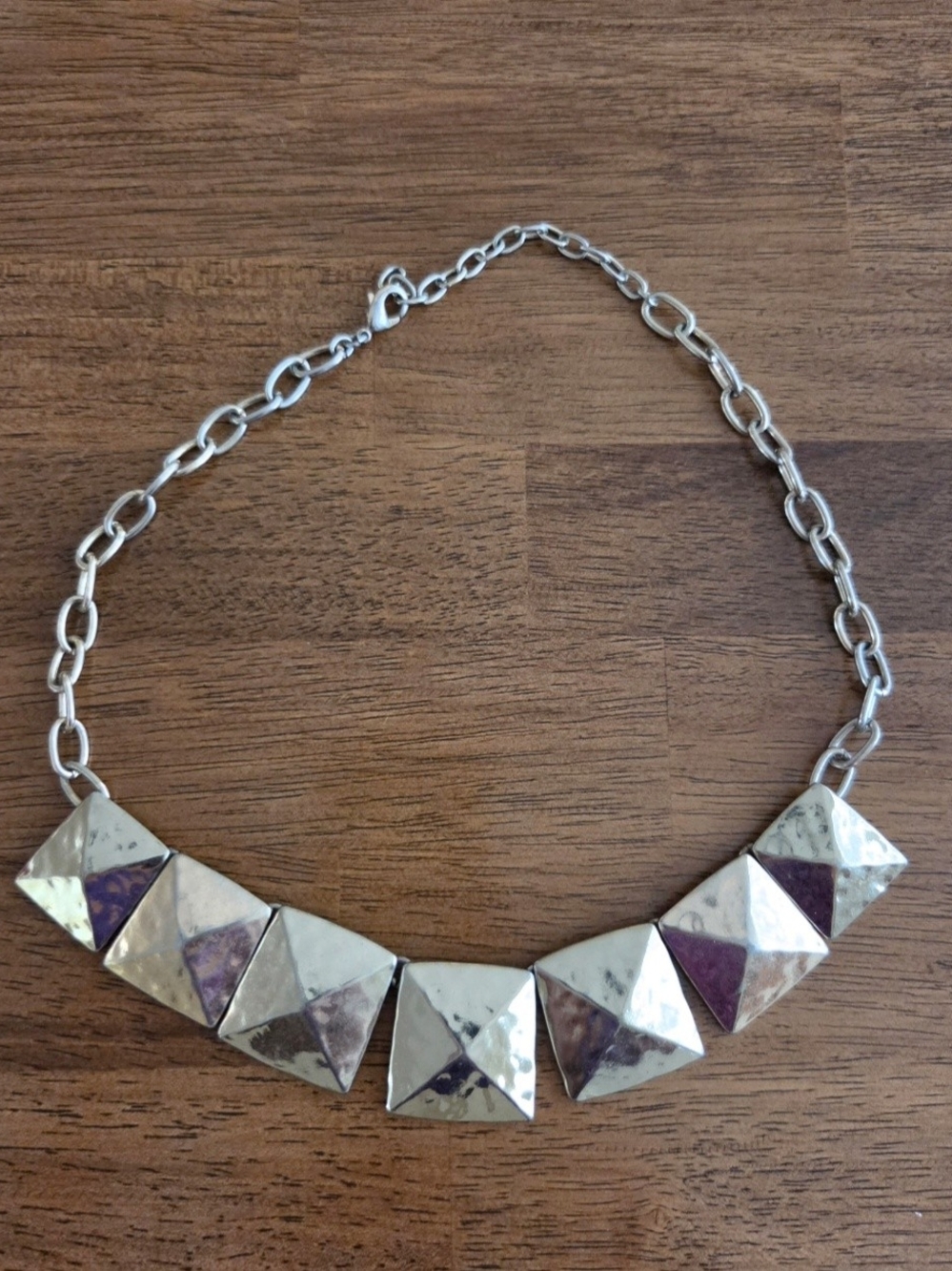 Gold Geometric Pyramid Statement Necklace - Women Jewelry